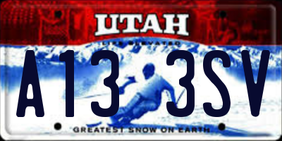 UT license plate A133SV