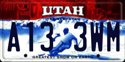 UT license plate A133WM