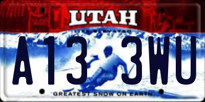 UT license plate A133WU