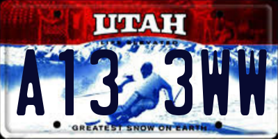 UT license plate A133WW