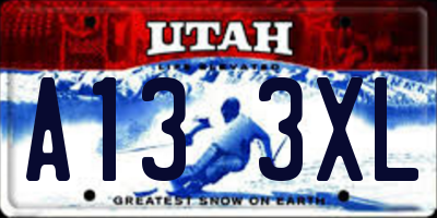 UT license plate A133XL