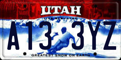 UT license plate A133YZ