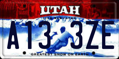 UT license plate A133ZE