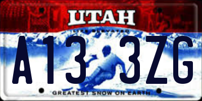 UT license plate A133ZG