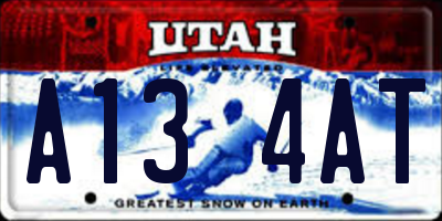 UT license plate A134AT
