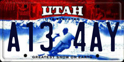 UT license plate A134AY