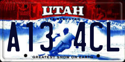 UT license plate A134CL