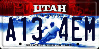 UT license plate A134EM