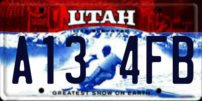 UT license plate A134FB