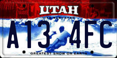 UT license plate A134FC