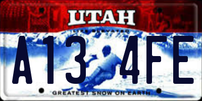 UT license plate A134FE