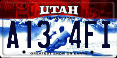 UT license plate A134FI