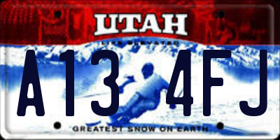 UT license plate A134FJ