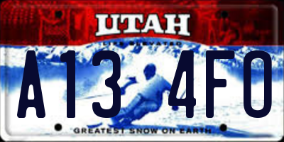 UT license plate A134FO