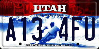 UT license plate A134FU