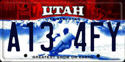 UT license plate A134FY