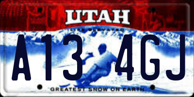 UT license plate A134GJ