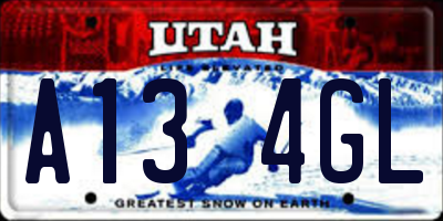 UT license plate A134GL