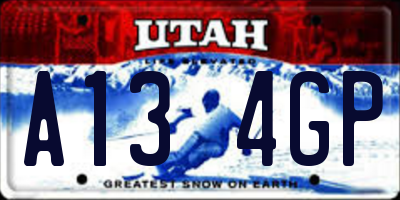 UT license plate A134GP