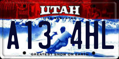 UT license plate A134HL