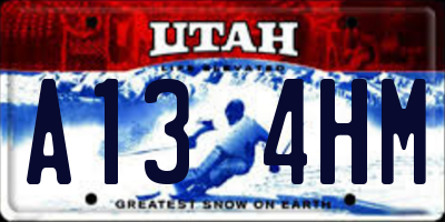 UT license plate A134HM