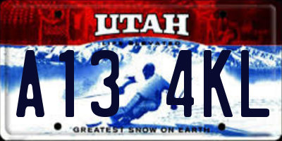 UT license plate A134KL