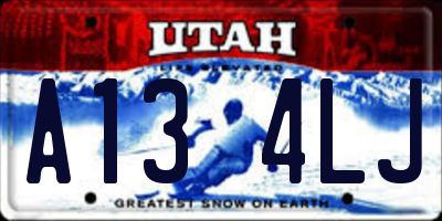 UT license plate A134LJ