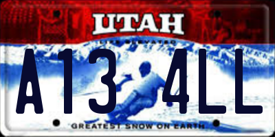 UT license plate A134LL