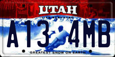 UT license plate A134MB