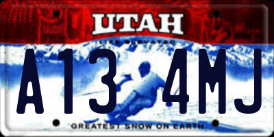 UT license plate A134MJ