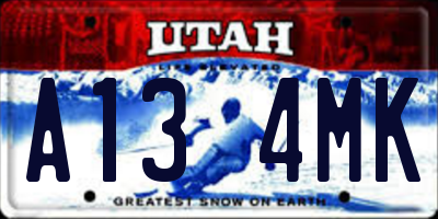 UT license plate A134MK