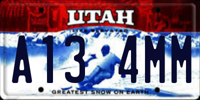 UT license plate A134MM
