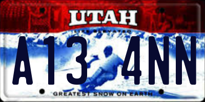 UT license plate A134NN