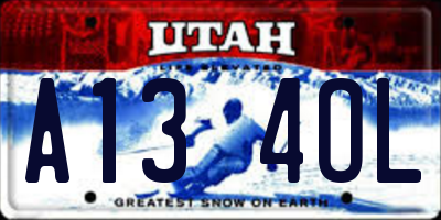 UT license plate A134OL