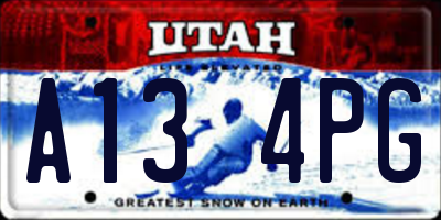 UT license plate A134PG