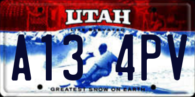 UT license plate A134PV