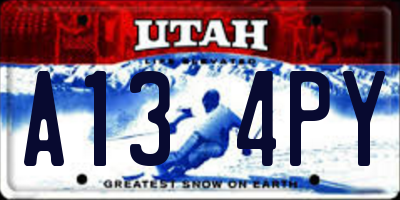 UT license plate A134PY