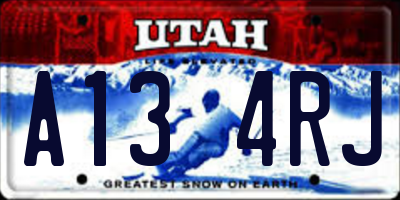 UT license plate A134RJ