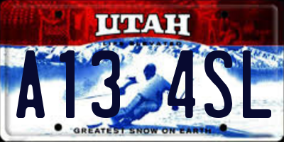 UT license plate A134SL
