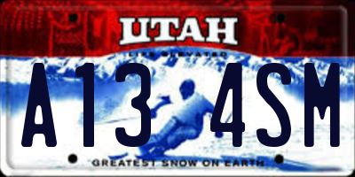 UT license plate A134SM