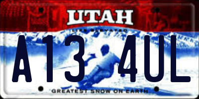 UT license plate A134UL