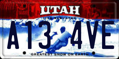 UT license plate A134VE