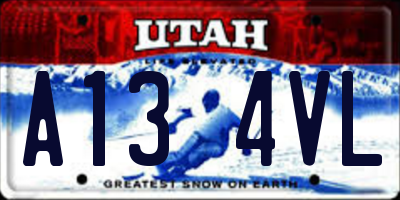 UT license plate A134VL