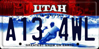UT license plate A134WL