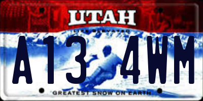 UT license plate A134WM