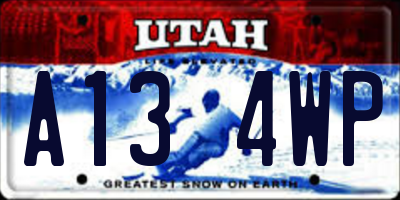 UT license plate A134WP