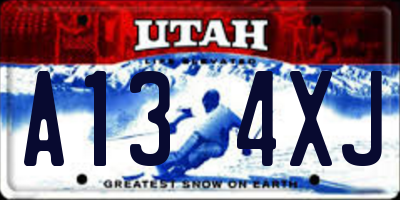 UT license plate A134XJ
