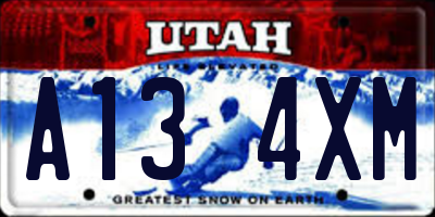 UT license plate A134XM