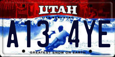 UT license plate A134YE