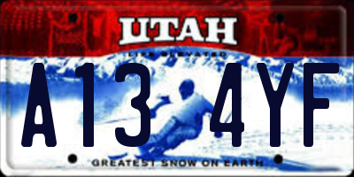 UT license plate A134YF
